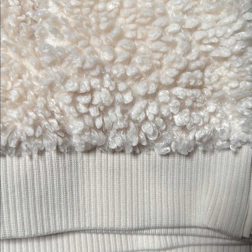 Zara Cream Teddy Jacket Plush Texture - Picture 3 of 4